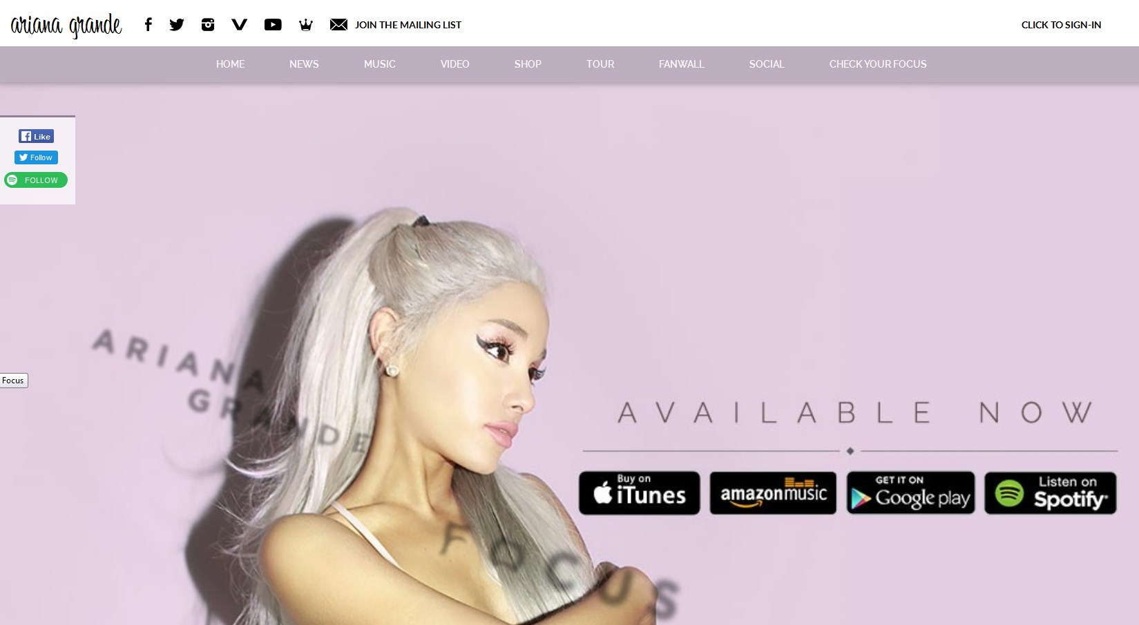 Ariana Grande сайт на вордпрес