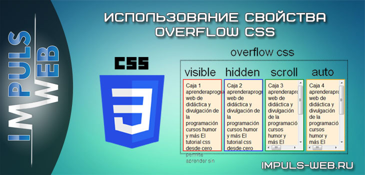 Использование свойства overflow CSS
