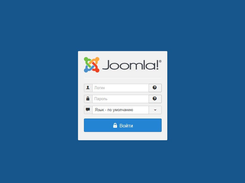 Вход в админку Joomla!